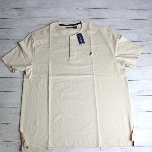 Nautica Men's Casual Button Henley Tee Shirt Size XL Short Sleeve - Picture 1 of 5